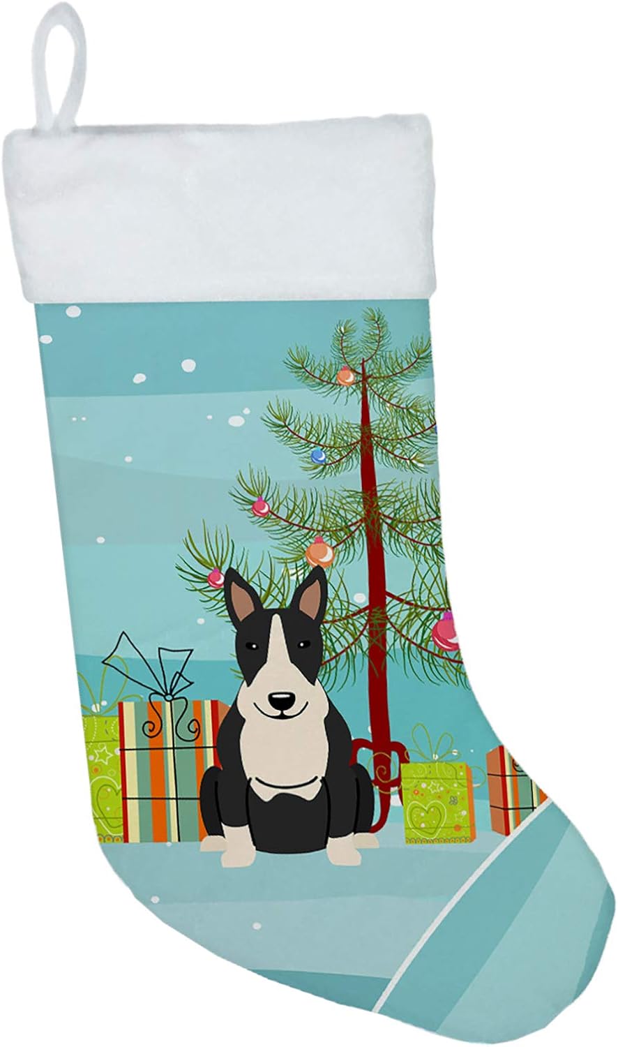 Merry Christmas Tree Dogue de Bordeaux Stocking - Festive Fireplace Decor for Holidays