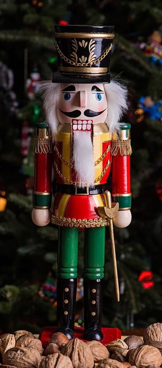 Red Prince 12-Inch Wooden Nutcracker - Festive Christmas Décor for Shelves & Tables