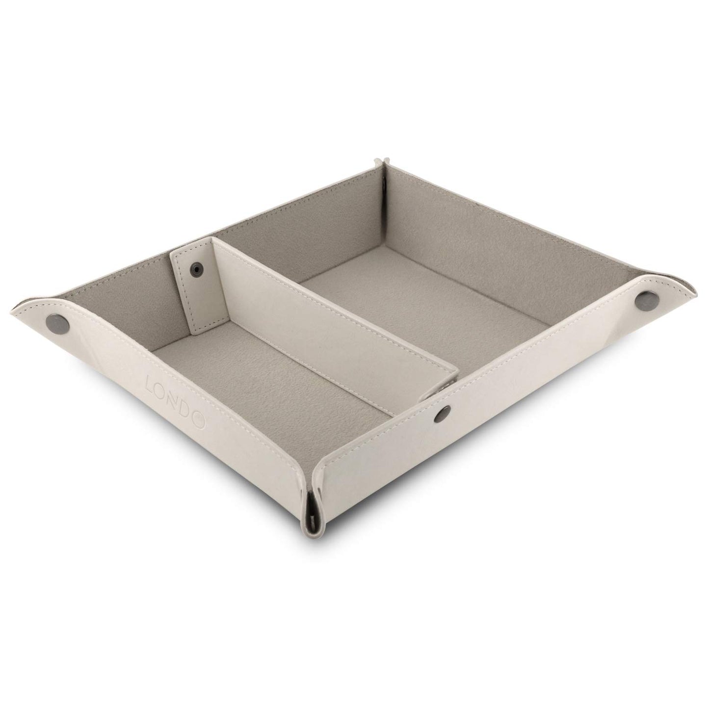 Londo Leather Tray Organizer - Practical Storage Box for Wallets, Watches, Keys, Coins, Cell Phones and Office Equipment