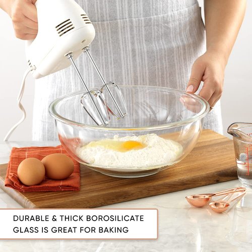 JoyFul Glass Mixing Bowl Set With Airtight Lids