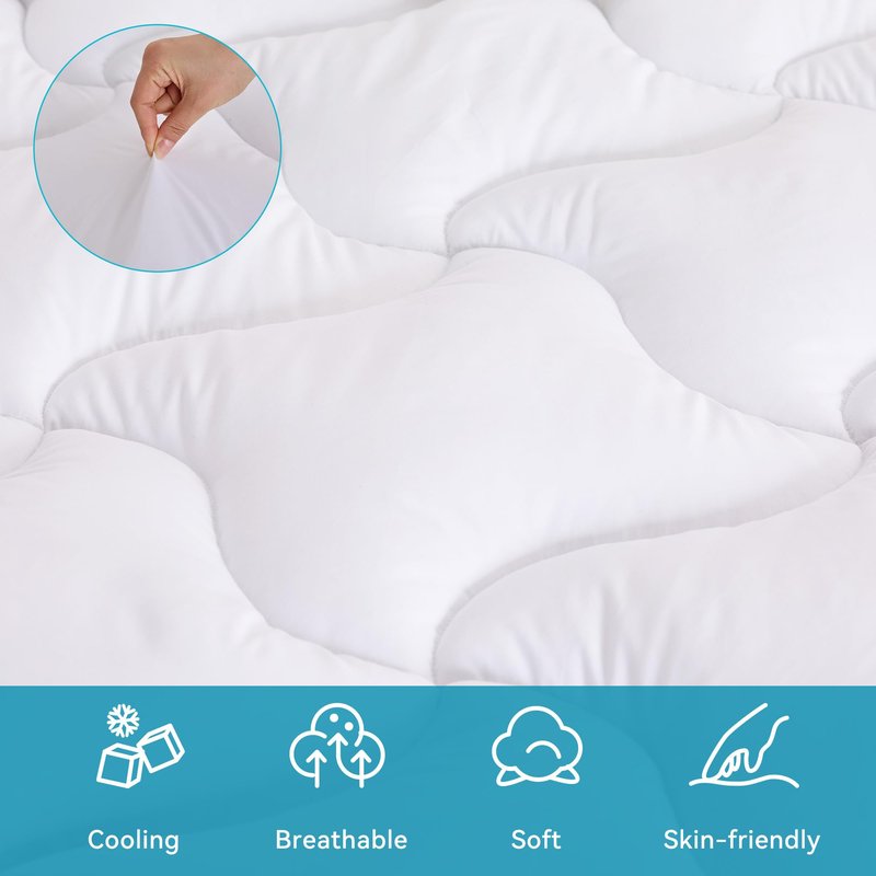 Erdoru Pillow Top 3 Inch Memory Foam Mattress Topper Full, 2 Inch Cooling 5-Zone Gel Memory Foam Plus 1 Inch Down Alternative Pillow Top Mattress Topper, Support for Back Pain