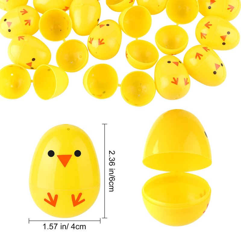 TUPARKA 36Pcs Easter Eggs Bulk Fillable Easter Eggs Plastic Easter Chicken Eggs for Basket Stuffers, Egg Hunt, Party Supplies