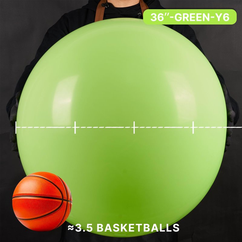 PartyWoo Lime Green Balloons 4pcs 36 Inch Light Green Latex Helium Balloons for Graduation Wedding Baby Shower Anniversary Birthday Dinosaur Jungle Golf Football Theme Party Decorations Green-Y6