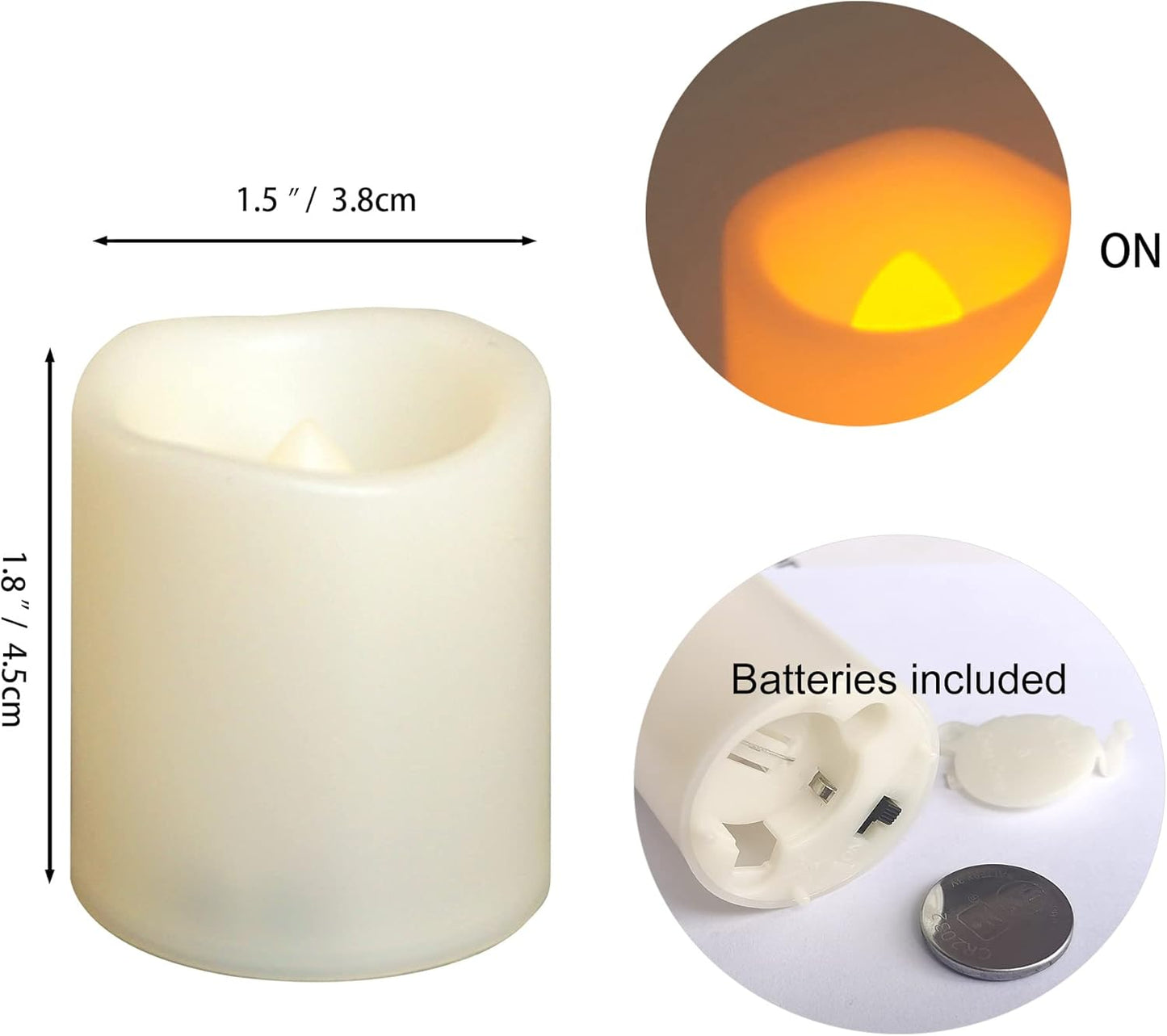 12 PCS LED Flameless Votive Candles - Long-Lasting Battery Operated with 120+ Hours Life