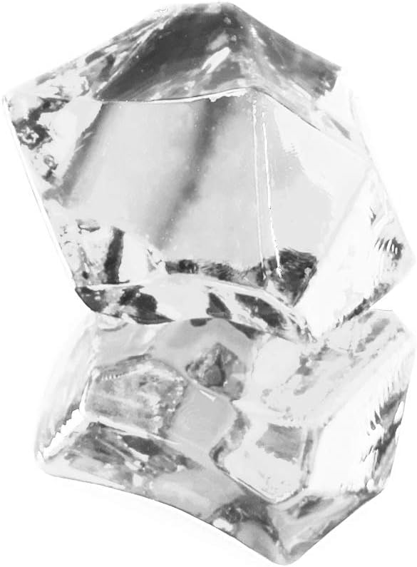 Clear Acrylic Fake Ice Cubes - 3 lb Bag of Diamond Crystals for Vase Fillers & Party Decor