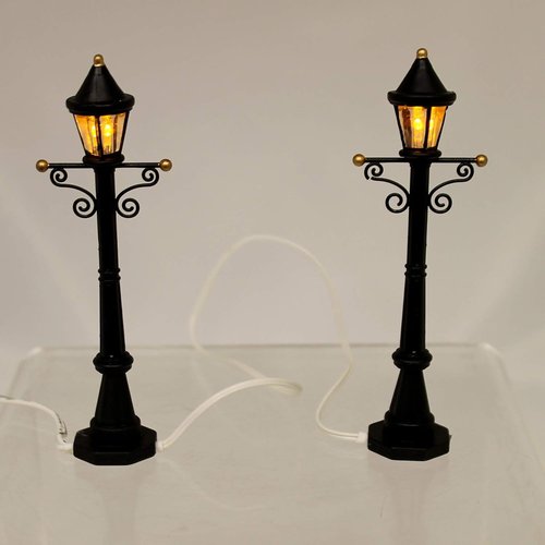 Department 56 Village Uptown Street Lights - Charming Accessory Set of 2 for Festive Decor