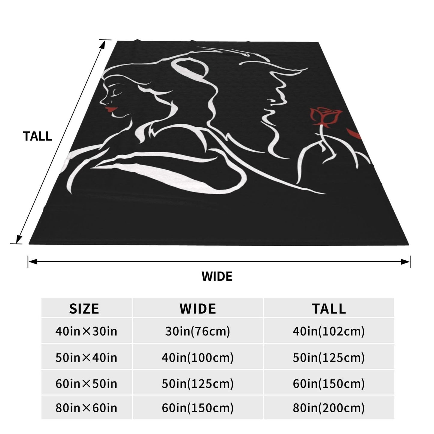 Generic Beauty Within The Beast Throw Blanket 50 x 40Inch, Lightweight Soft Warm Sherpa Fleece Plush Love Blanket for Bed Chair Sofa Couch Bedroom Bedding Decor, All Season Gifts