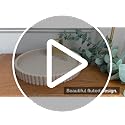 Beige Resin Decorative Round Tray for Coffee Table and Ottomans - Modern Home Decor
