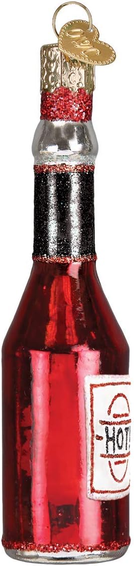 BBQ Sauce Glass Blown Ornament - Old World Christmas Food Decor 32292