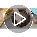 Umite Chef 6-Piece Stainless Steel Mixing Bowls with Airtight Lids, Khaki, 1.5-7 Qt
