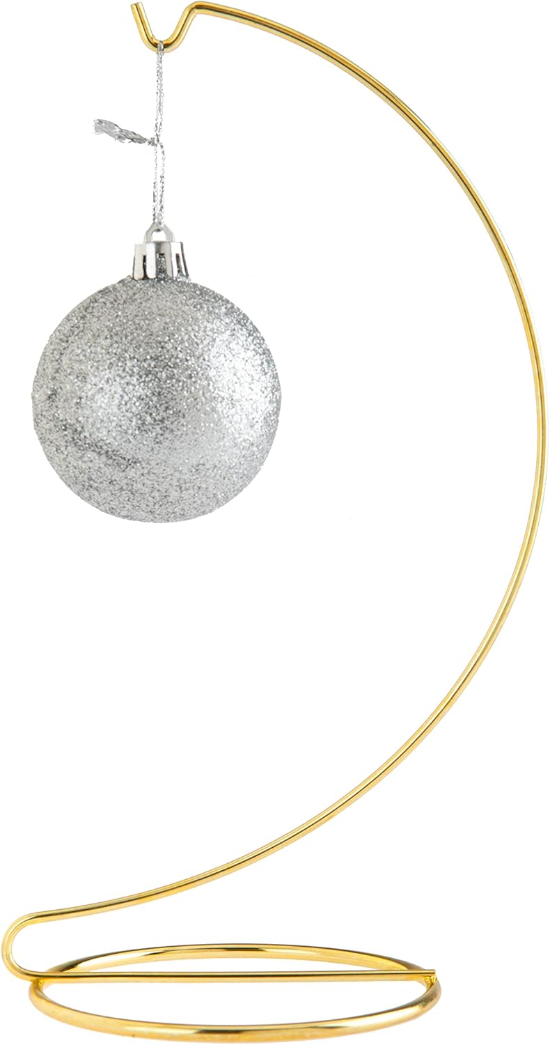 10-Inch Gold Metal Ornament Display Hanger Stands - Set of 6 for Christmas Ornaments & Terrariums