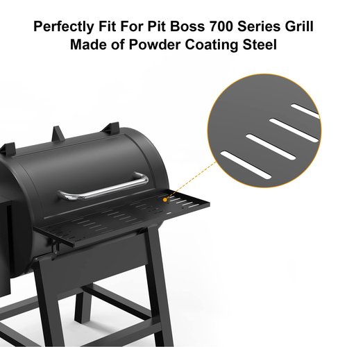 BBQ-PLUS Folding Shelf for Pit Boss Classic 700 Pellet Grill, Powder Coating Steel Front Folding Shelf Grill Accessories for Pit Boss with Screws, 26-1/2 x 9-1/2 Inches