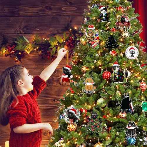 Black Cat Christmas Ornaments 2025, Ornaments for Christmas Tree, Funny Black cat, Cat Decor,Personalized Gifts for Lovers
