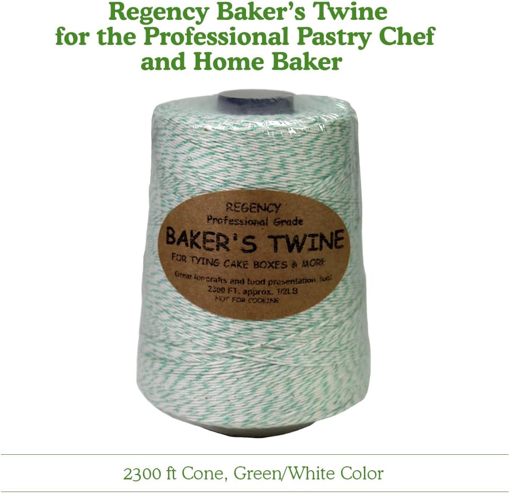Baker's Twine Cone - 2300 ft Colorful String for Pastry Boxes, Gifts & Crafts - Blue/White