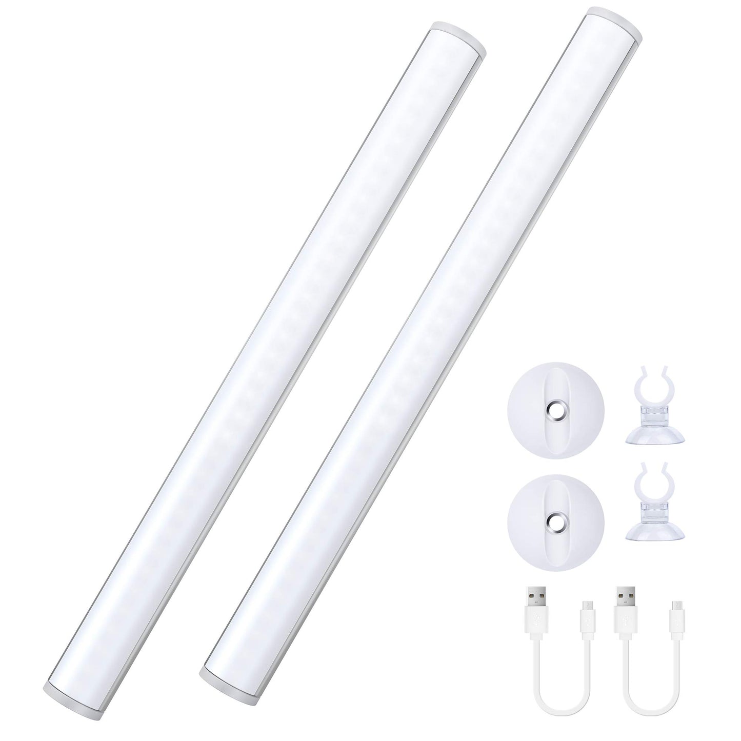 Benature LED Mirror Lights Portable Rechargeable Vanity Light 3 Brightness Touch Control Makeup Light for Bathroom Dressing Room 2 Packs