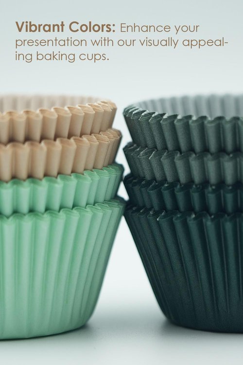 Bake Choice Cupcake Liners 200 Pcs Muffin Liners Standard Cupcake Wrappers, CupCake Liners, Food Grade Cupcake Liners, Greaseproof Parchment Muffin Liners Calyx Series