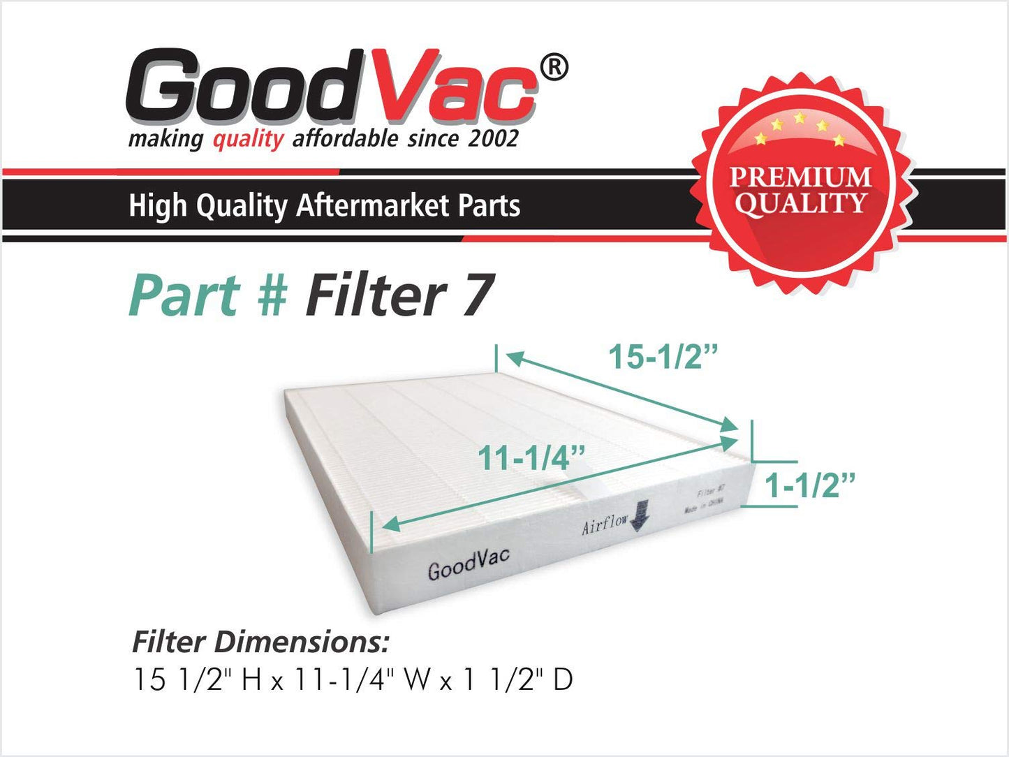 GOODVAC Replacement Filter for Sharp Series FP-a60uw FP-a80uw Air Purifier Replaces Fz-a60hfu Fz-a80hfu