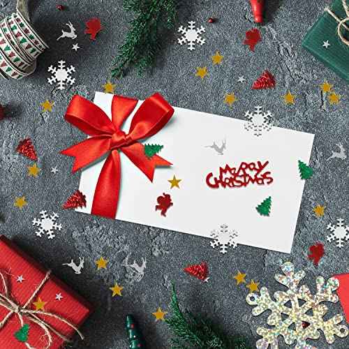 FOIMAS 7200pcs Christmas Confetti,Snowflake Santa Claus Metallic Foil Sequins Glitter Table Scatters for Party Decoration