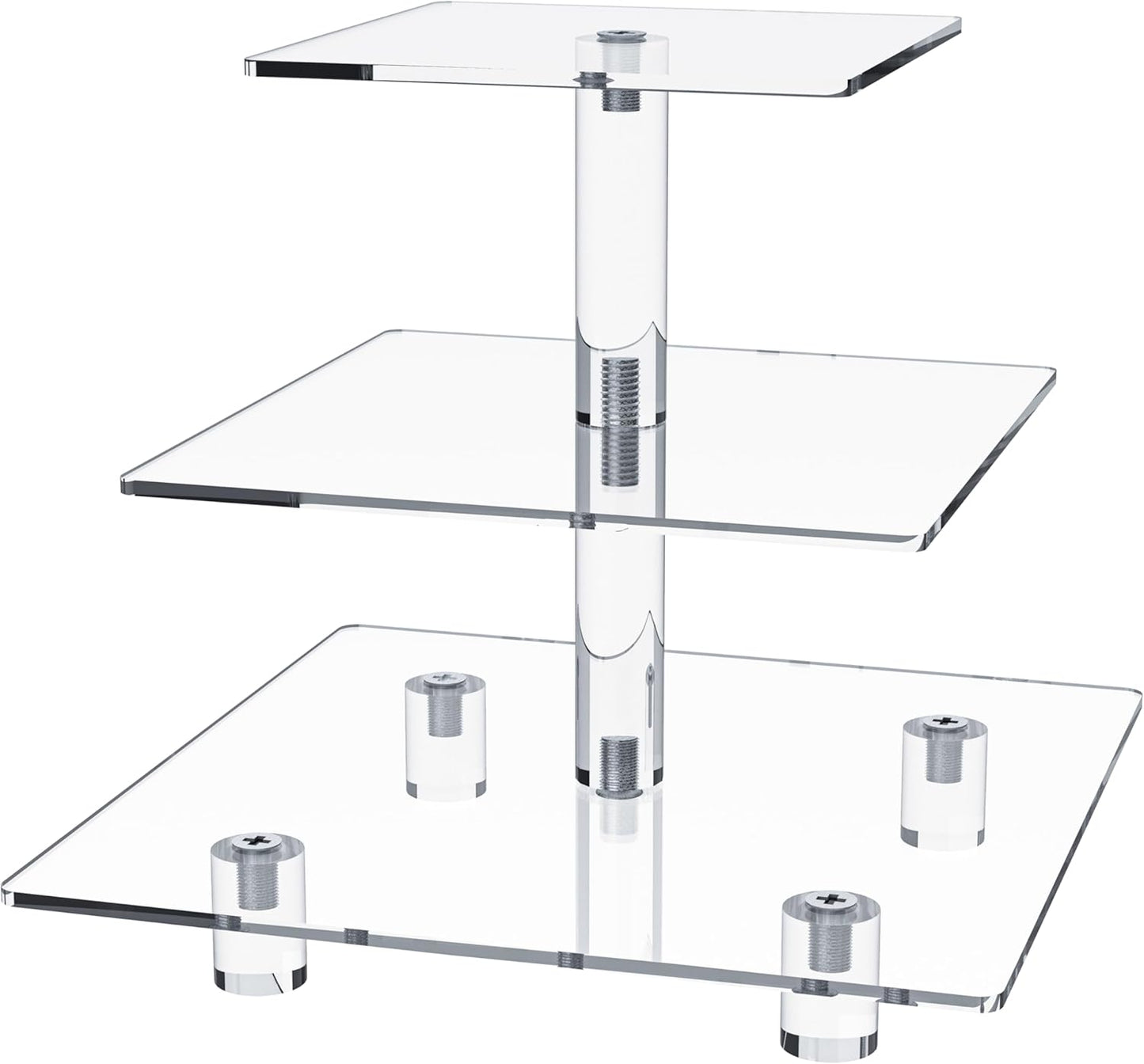 3-Tier Acrylic Cupcake Stand - Elegant Dessert Display Tower in Gold (Model 3SG-V2)