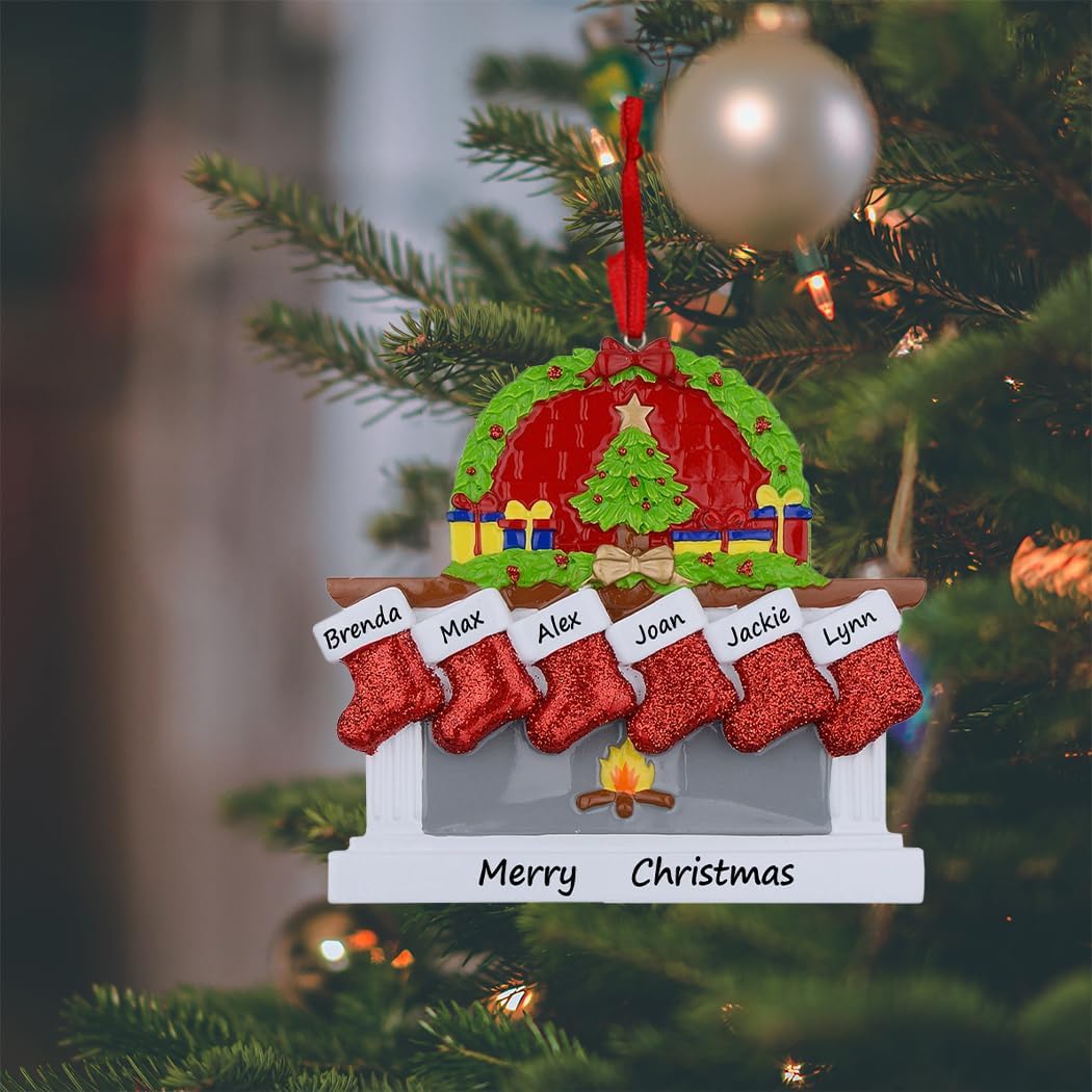 Personalized Family Christmas Stocking Ornaments - Set of 6 Unique Keepsake Gifts 2025