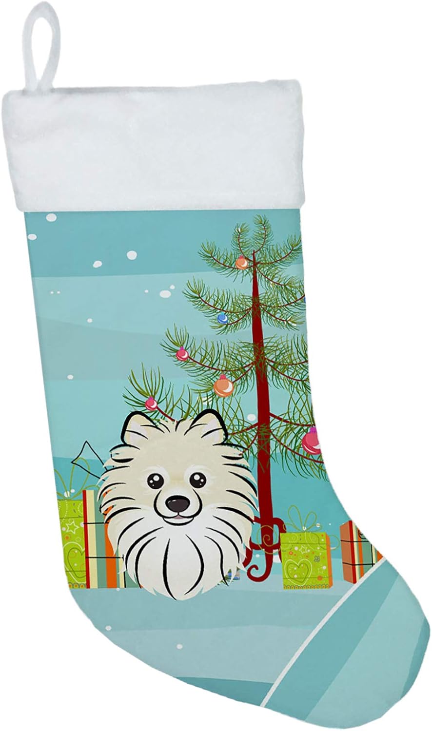 Shih Tzu Christmas Stocking - Chocolate Brown Dog Holiday Decor for Fireplace