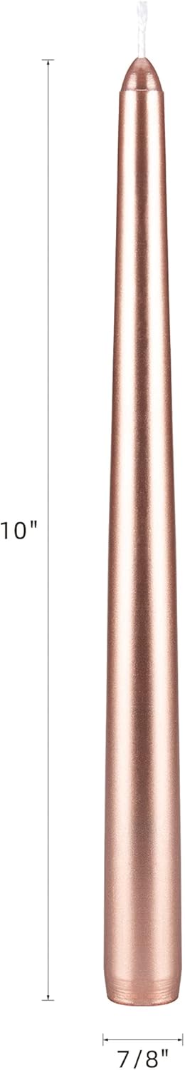 12-Pack Unscented Red Taper Candles - 10 Inch Hand Poured Wax for Home Décor & Weddings