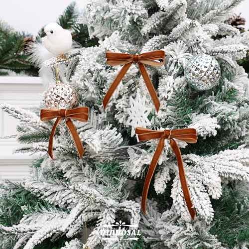 Brown Velvet Ribbon 3/8 Inch Single Face Dark Brown Thin Velvet Ribbon for Gift Wrapping, Christmas Decorations, Hair Bows, Spring, Handmade Cafts, Home Decor - 25 Yards