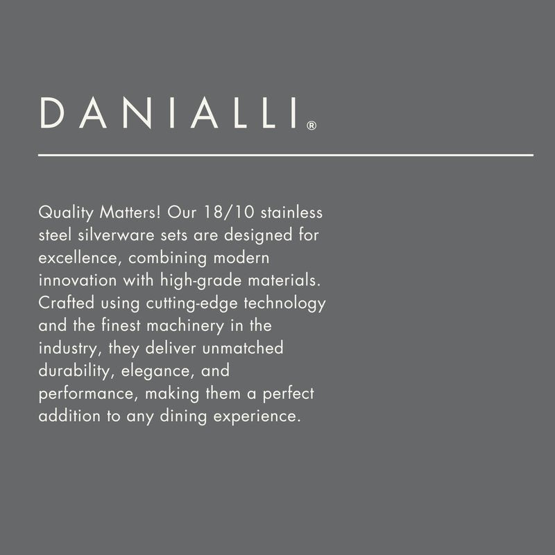 Danialli Matte Silverware Set, 18/10 Stainless Steel Satin Flatware, Modern Brushed Finish Cutlery, Dishwasher Safe & Durable, Built to Last (60-Piece, Marettimo)