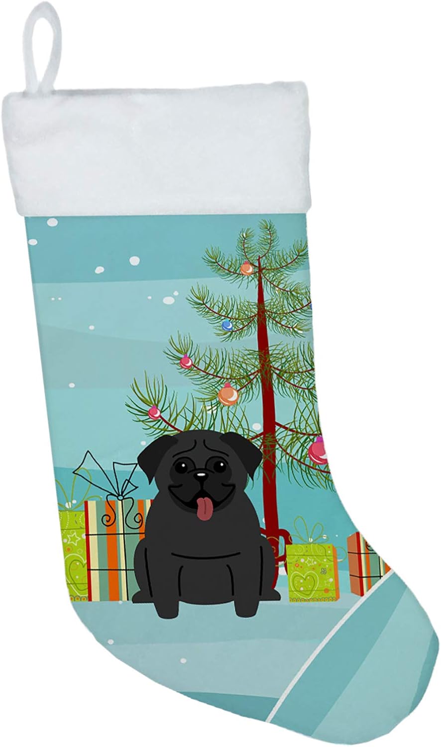 Merry Christmas Tree Dogue de Bordeaux Stocking - Festive Fireplace Decor for Holidays