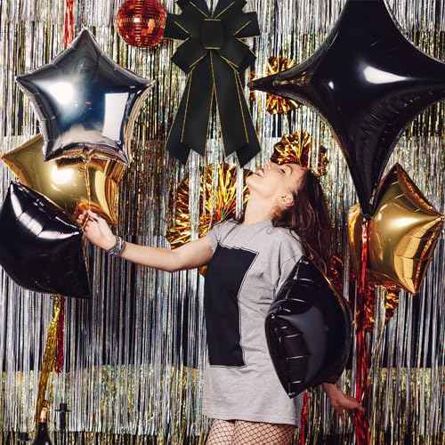 Luxury Black Gold Halloween Wreath Bow - Extra Large Wired Christmas Decor for Front Doors, Holiday Trees & Festive Indoor Outdoor Decorations, 11.42x20.87 Inch