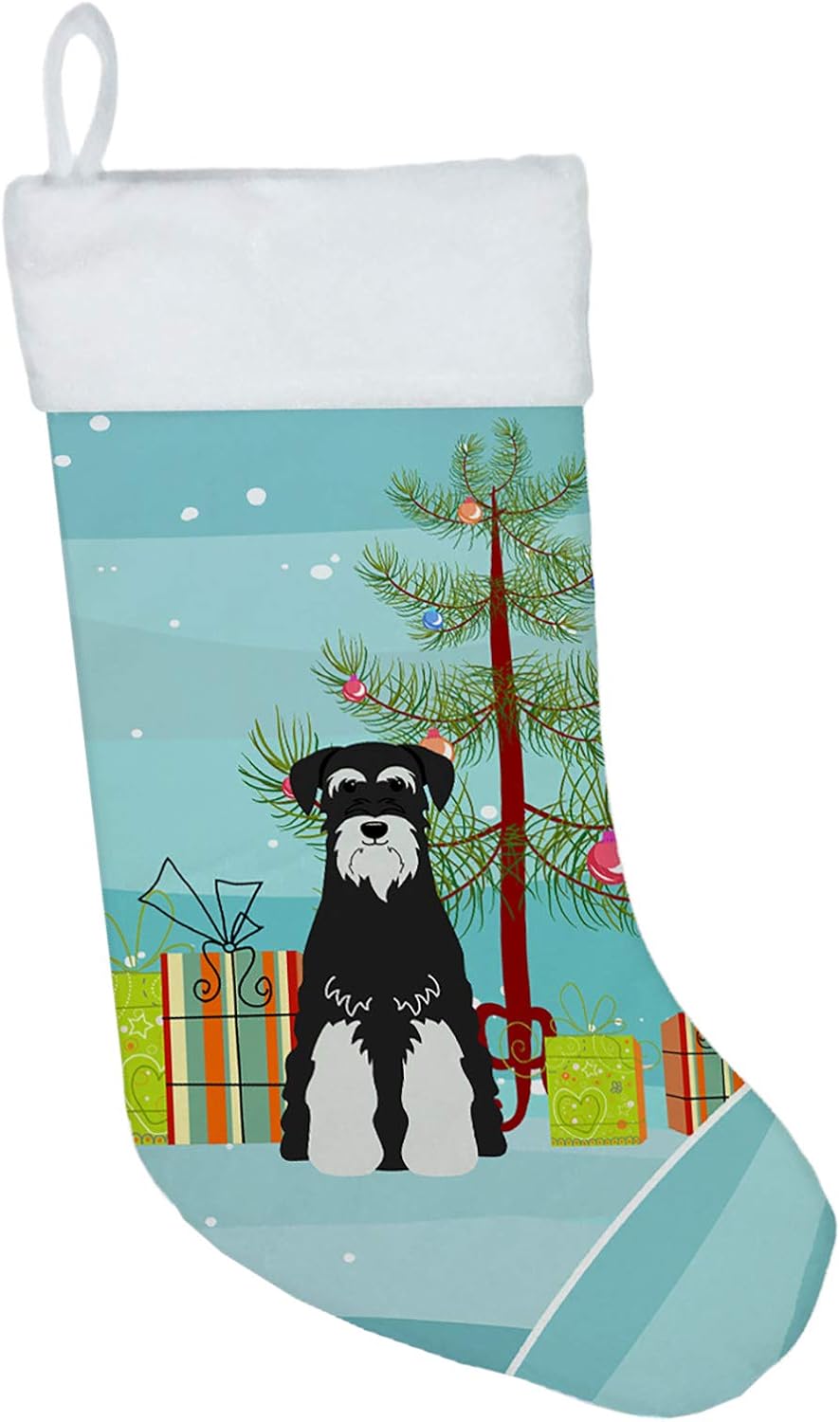 Merry Christmas Tree Dogue de Bordeaux Stocking - Festive Fireplace Decor for Holidays