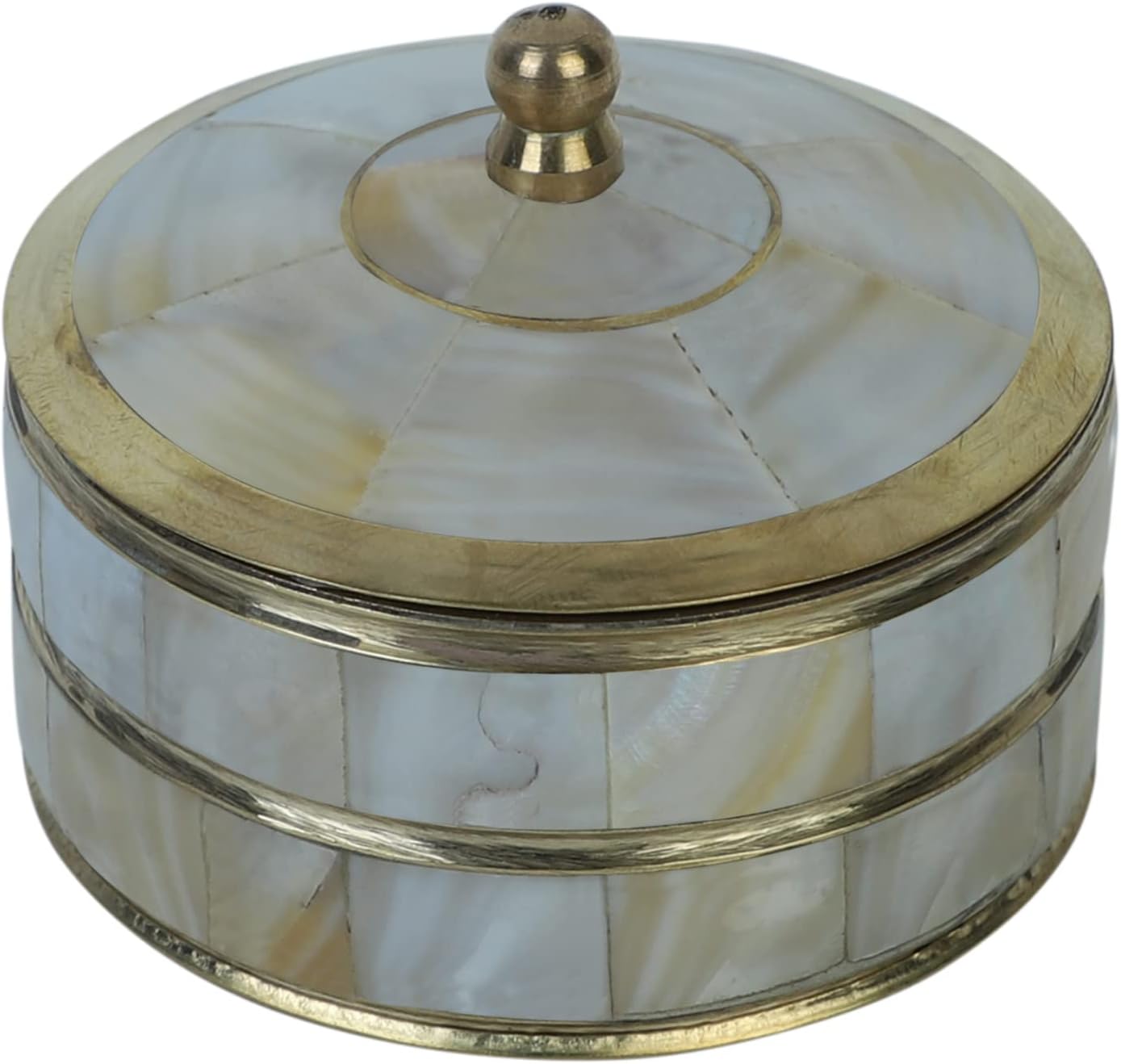 Decorative Jewelry Trinket Box Unique Gift For Home Décor Antique Metal Case with Mother of Pearl Sindoor Box/Coin Box (All Set Black)