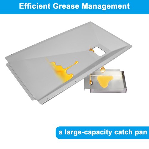 BBQ-PLUS Grease Tray with Catch Pan for Monument Grills 4-Burner 17842 24367 35633 24633 13892 D425 D405 41847NG 25392 13478 Grill Stainless Steel Outdoor Drip Pan