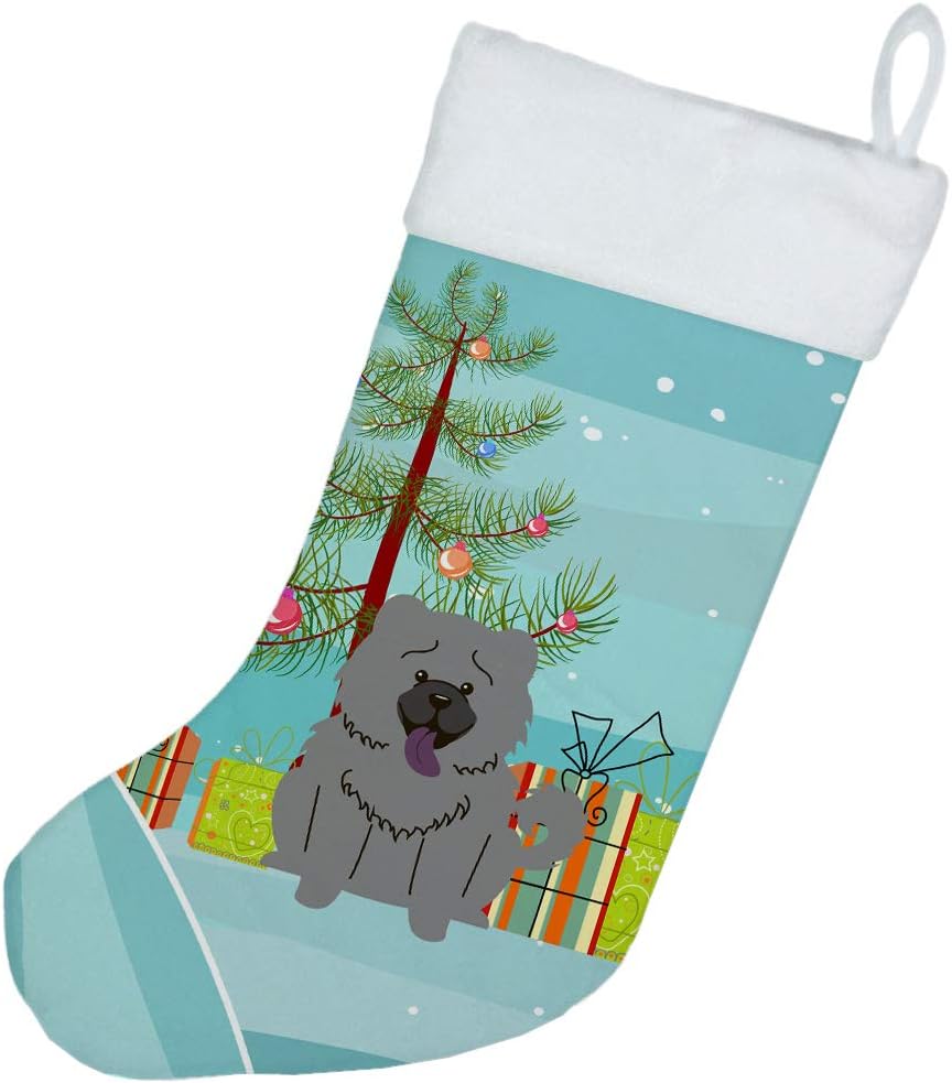 Merry Christmas Tree Dogue de Bordeaux Stocking - Festive Fireplace Decor for Holidays