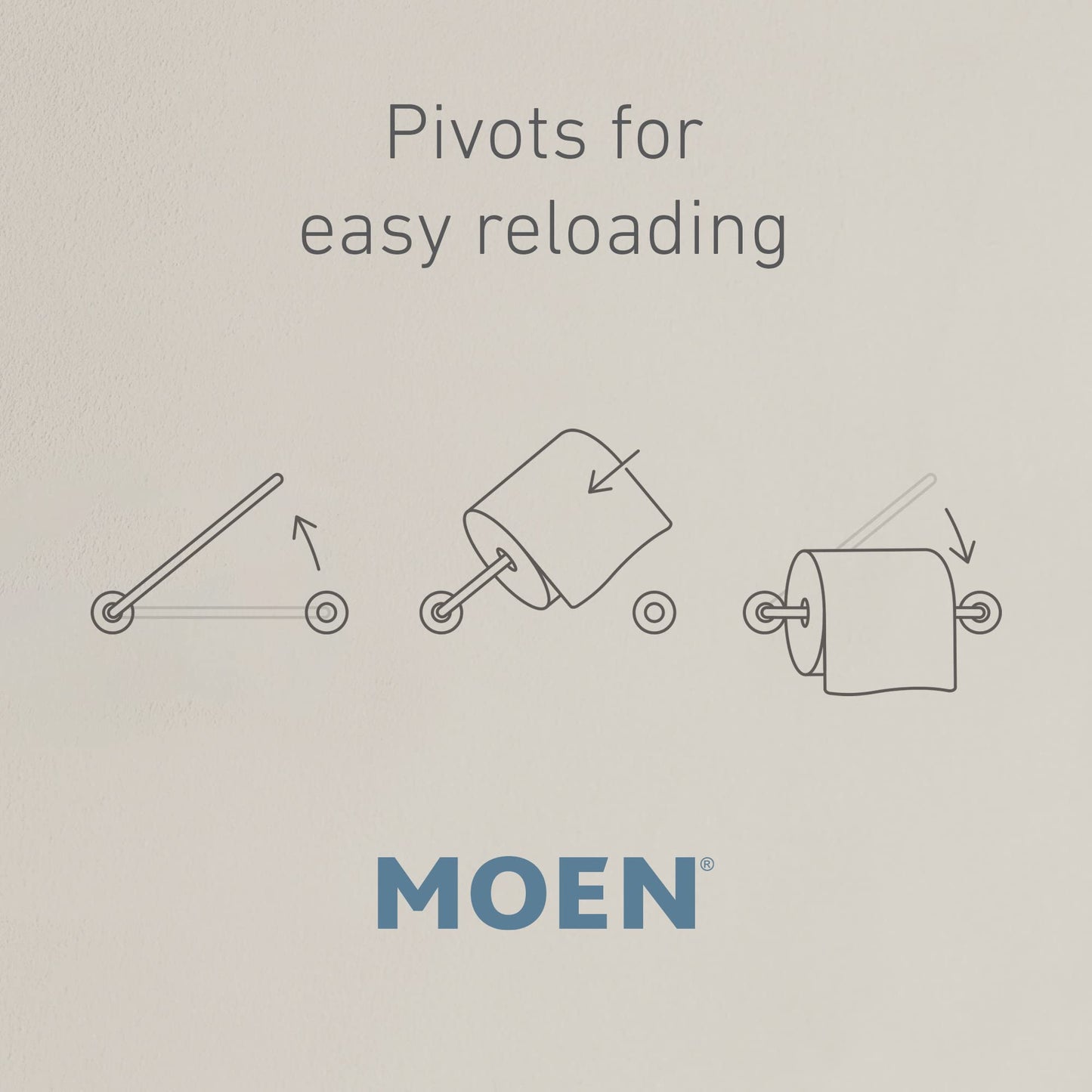 Moen Brantford Traditional Brushed Nickel Spring-Loaded Wall Mounted Toilet Paper Holder, YB2208BN