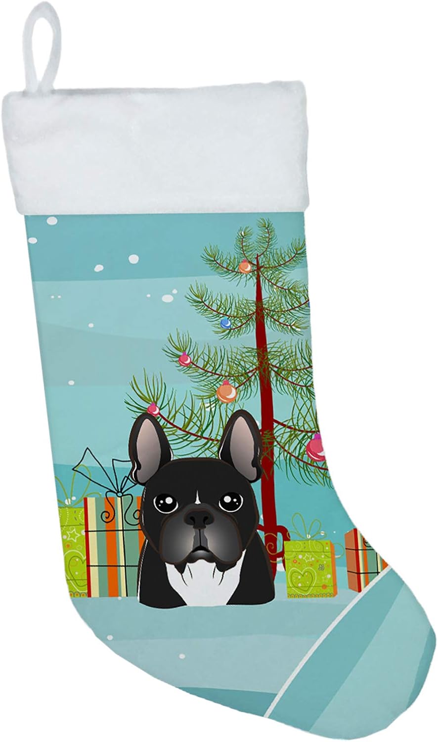 Shih Tzu Christmas Stocking - Chocolate Brown Dog Holiday Decor for Fireplace
