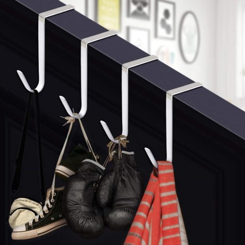 Czhotg Black Wreath Hanger - Strong Bearing Fall Wreath Christmas Halloween Decorations Carbon Steel Wreath Door Hook 5" Height Wreath Hangers, Front Door Metal Over The Door Single Hook, Home Décor