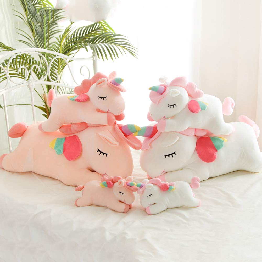 hitoshe Unicorn Stuffed Animal, Soft Unicorn Plush Hugging Pillow Toy Gifts for Kids (Pink, 23.6 in)