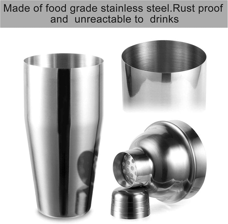 WPHUAW 24oz Cocktail Shaker Bar Set-Professional Margarita Mixer Drink Shaker Professional Stainless Steel Bar Tools Built-in Bartender Strainer for Martini Kit (1-Piece)