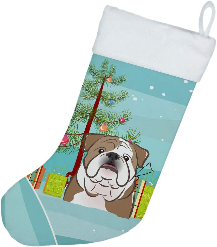 Shih Tzu Christmas Stocking - Chocolate Brown Dog Holiday Decor for Fireplace