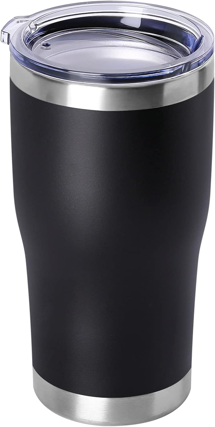 DOMICARE 20oz Tumbler with Lid Stainless Steel Tumblers Bulk, Double Wall Vacuum Insulated Coffee Travel Mug Powder Coated Tumbler, 8 Pack Purple