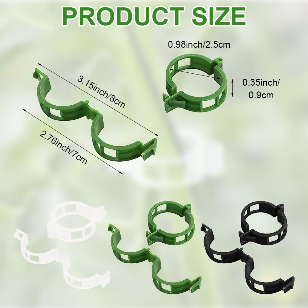 Skiennix Plant Support Clips - 100 Reusable Plastic Clips for Tomatoes & Climbing Plants | Indoor/Outdoor Use