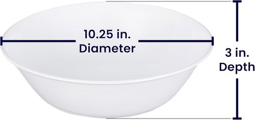 Corelle Livingware Serving Bowl - 2-Quart Capacity | Winter Frost White Design (Set of 4)
