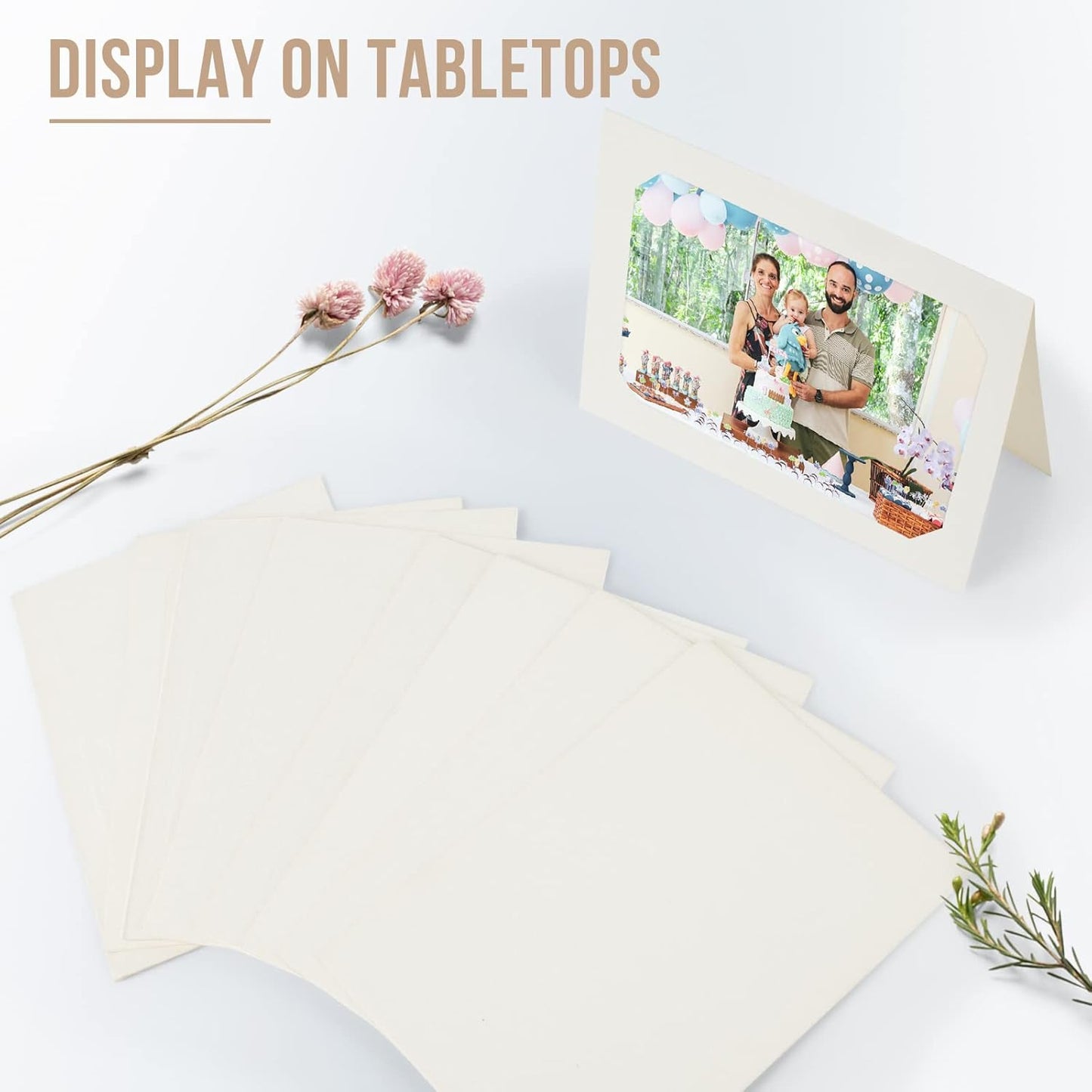 Pack of 25 Ivory Photo Folders - 6x8 & 8x10 Cardboard Frames for Graduation, Weddings & Events