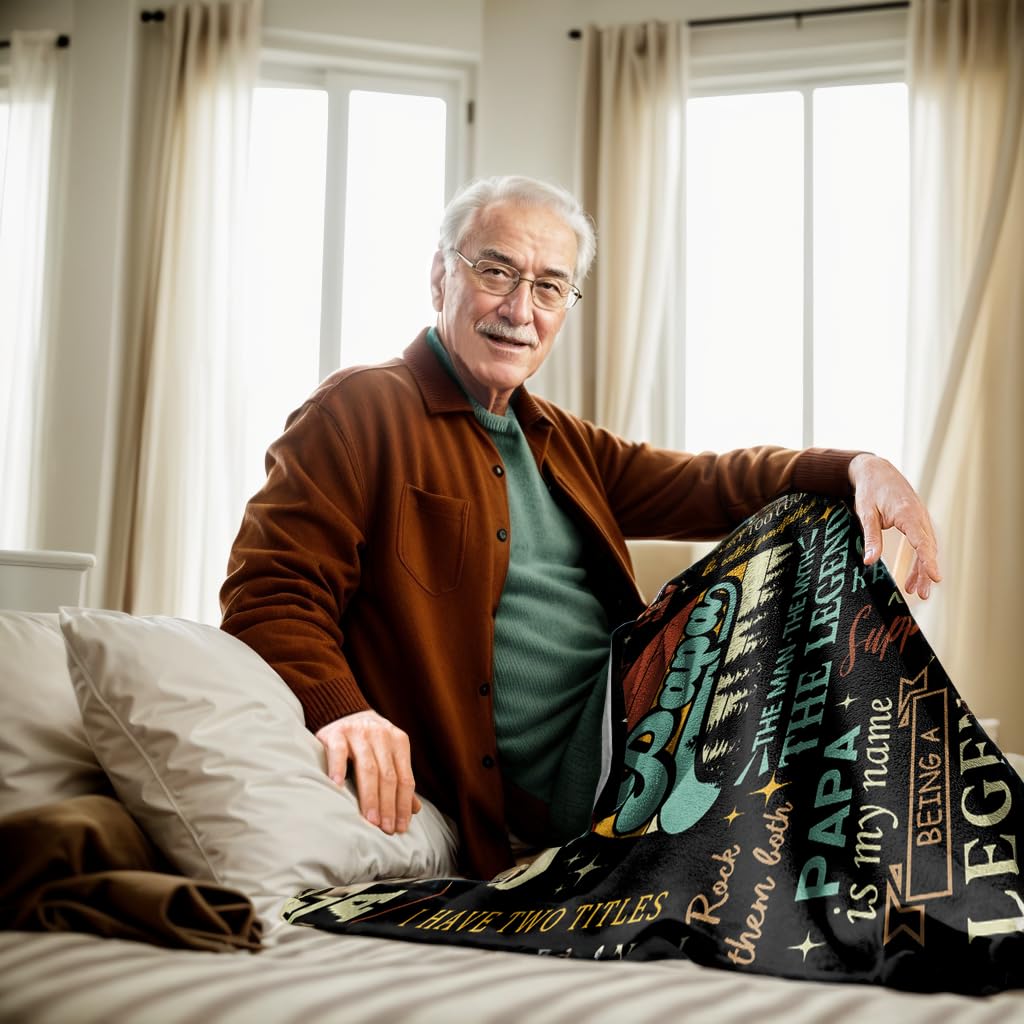 YSBLGWE Papa Gifts Blanket - Papa Birthday Gifts - Papa Gifts from Grandkids - Gifts for Papa - Papa Gift - Grandfather Birthday Gifts - Grandpa/Grandfather/Pop Pop/Papa Blankets 50"x60"