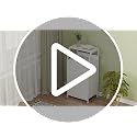White Fabric Dresser with 4 Drawers - Tall Bedroom Storage Nightstand, 11.5 x 16.1 x 33.3 Inches