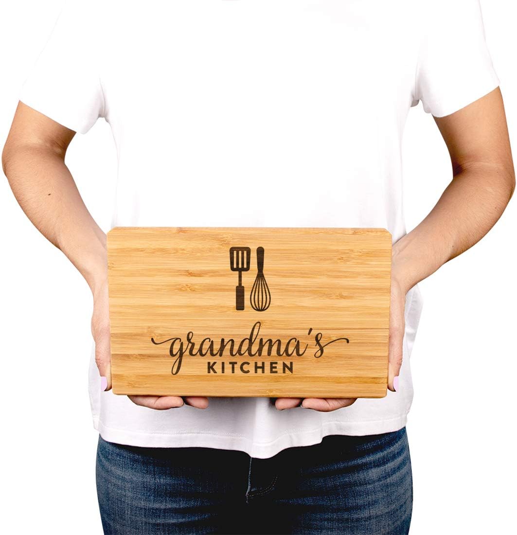 Personalized Bamboo Cutting Board - 9.5x6 Inch Engraved Gift for Grandma's Kitchen