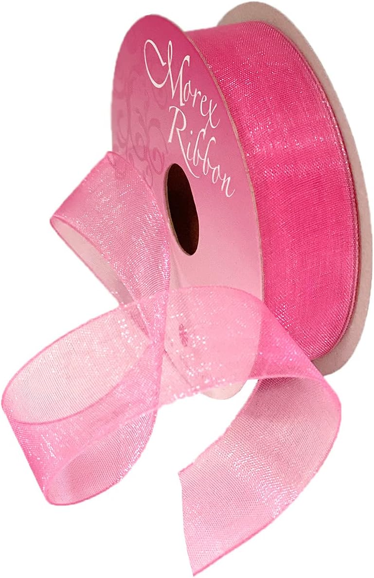 Red Organdy Nylon Ribbon - 5/8 Inch x 100 Yards | Morex 91803/100-609