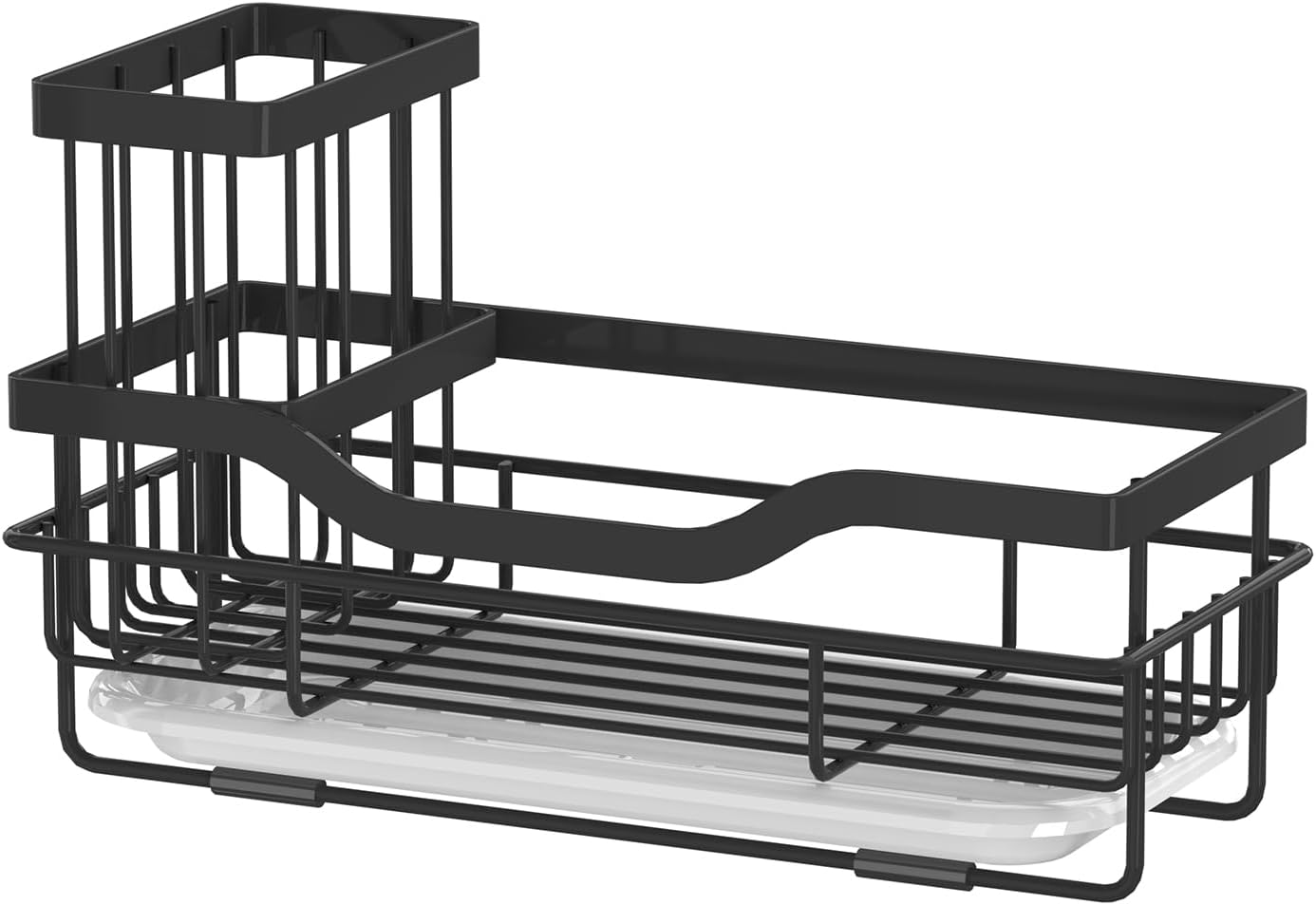 Skiennix Sponge Holder - Multifunctional Rustproof Kitchen Caddy with Detachable Brush Holder & Drain Tray