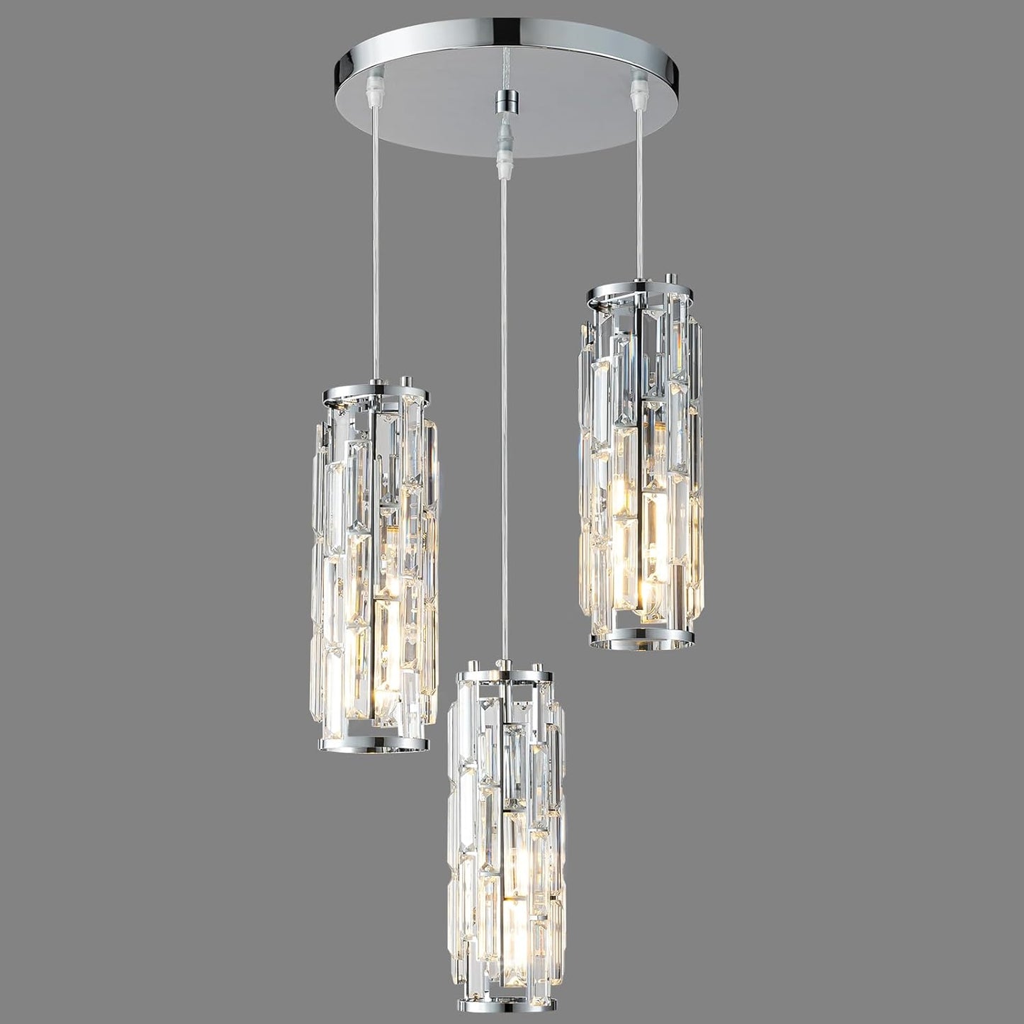Pendant Lights Modern Pendant Lights Kitchen Island Gold Pendant Light Fixture Mini Crystal Chandelier Lighting for Kitchen Island Dinning Room Bedroom Sink (Gold 3-Light)